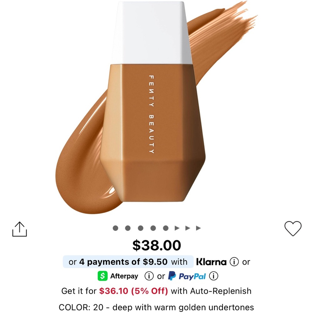 Fenty Beauty Foundation - Deep Warm Golden